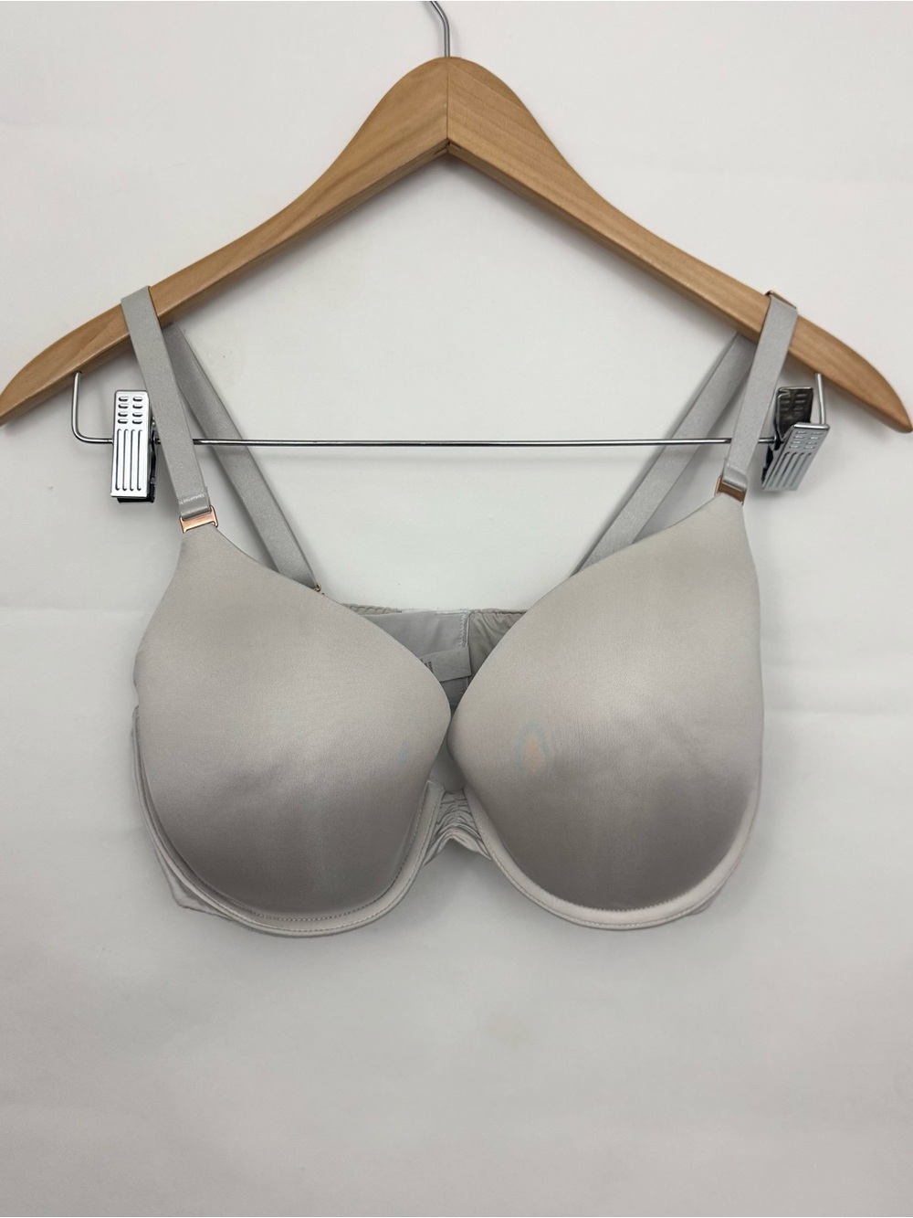Aerie Real Power Plunge Gray Lightly Lined Bra 38D